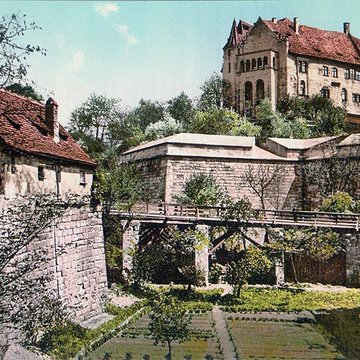 Stadtgraben an der Burg (wohl um 1900) | © trialsanderrors - flickr